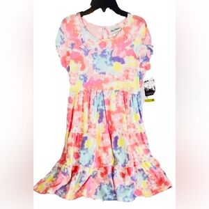 Rare Editions Dress 14 Girls Casual Pink floral Spring Summer Fall